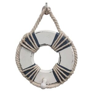 Wood Life Preserver Coastal Nautical Wall Hanging Towel Hook Mayrich Company